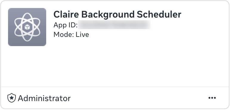 Claire Background Scheduler, a live Facebook app
