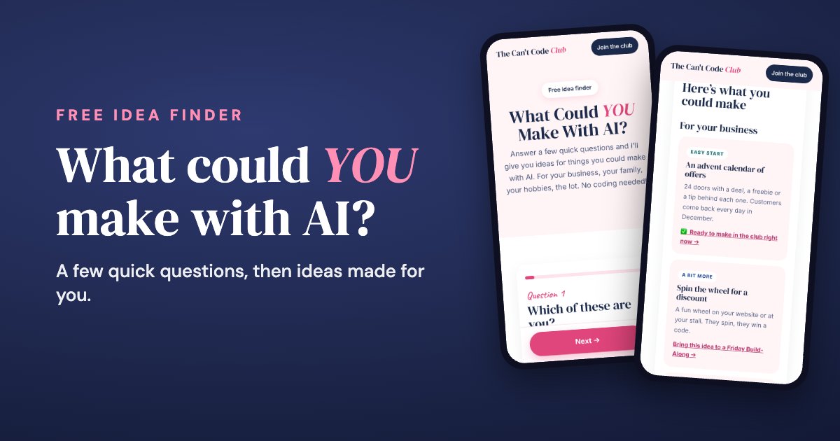 The free Idea Finder on a phone