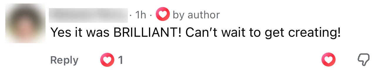 Yes it was BRILLIANT! Can't wait to get creating!